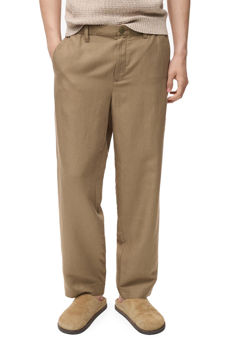 MANGO Lyocell & Linen Pants, Main, color, 