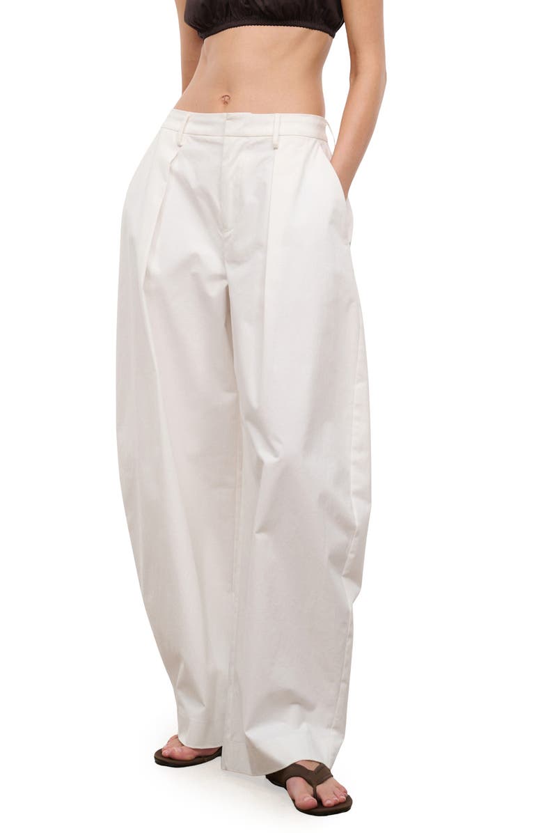 STAUD Elias Barrel Pants, Alternate, color, White
