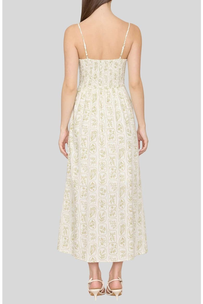 Floral Tile Print Midi Dress, Alternate, color, IVORY