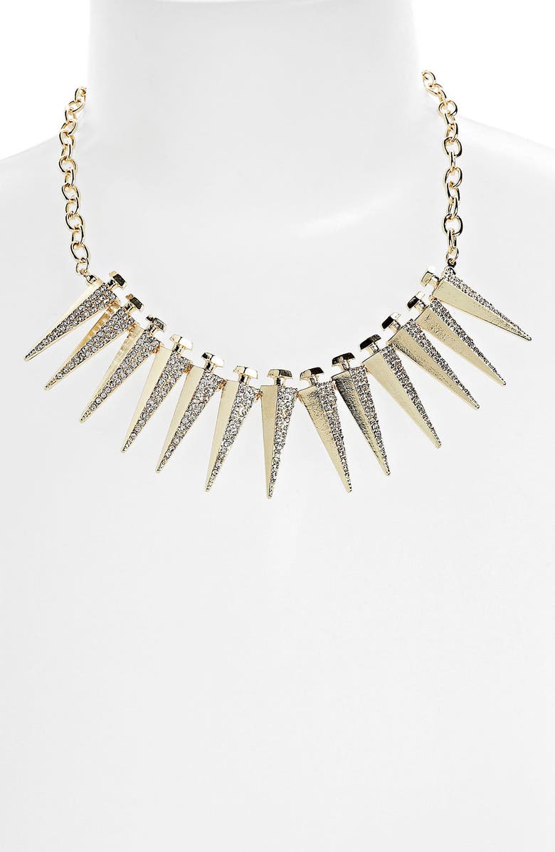BP. Rhinestone Spike Necklace, Main, color,
