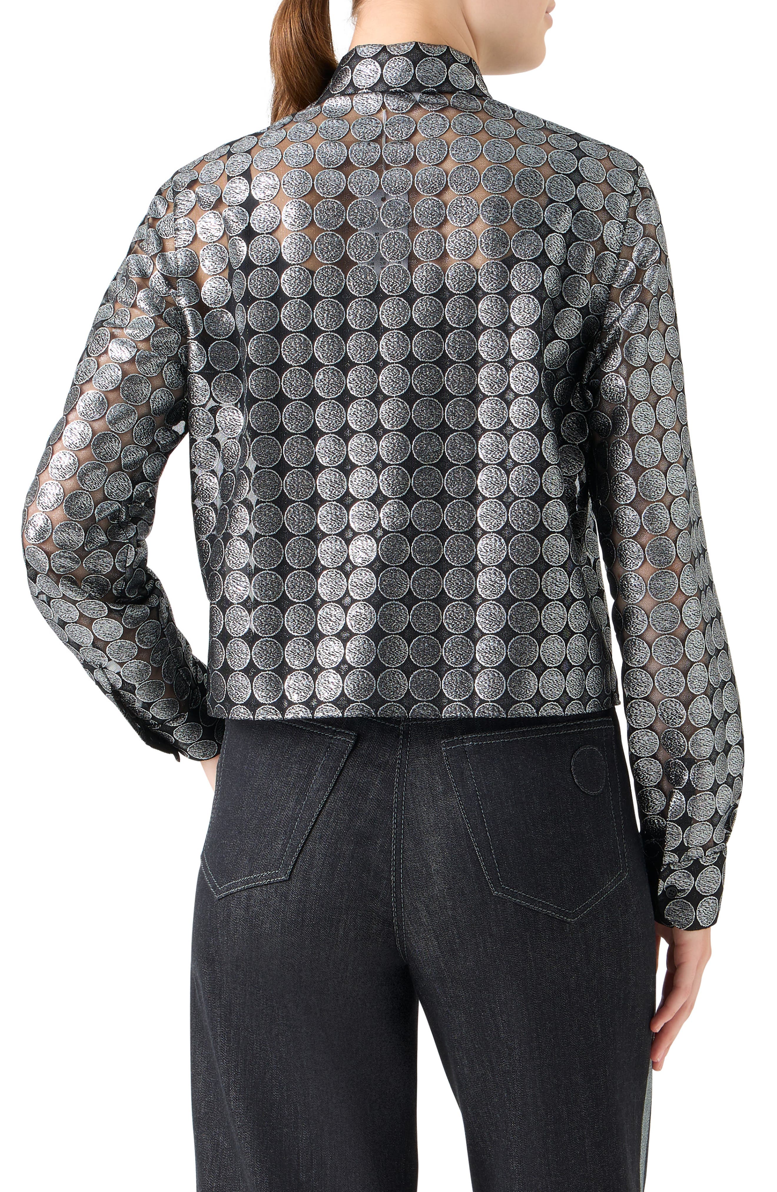 Dot Semisheer Button-Up Shirt - image 2