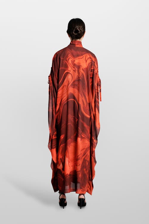 Laura Aparicio Printed Kaftan In Orange