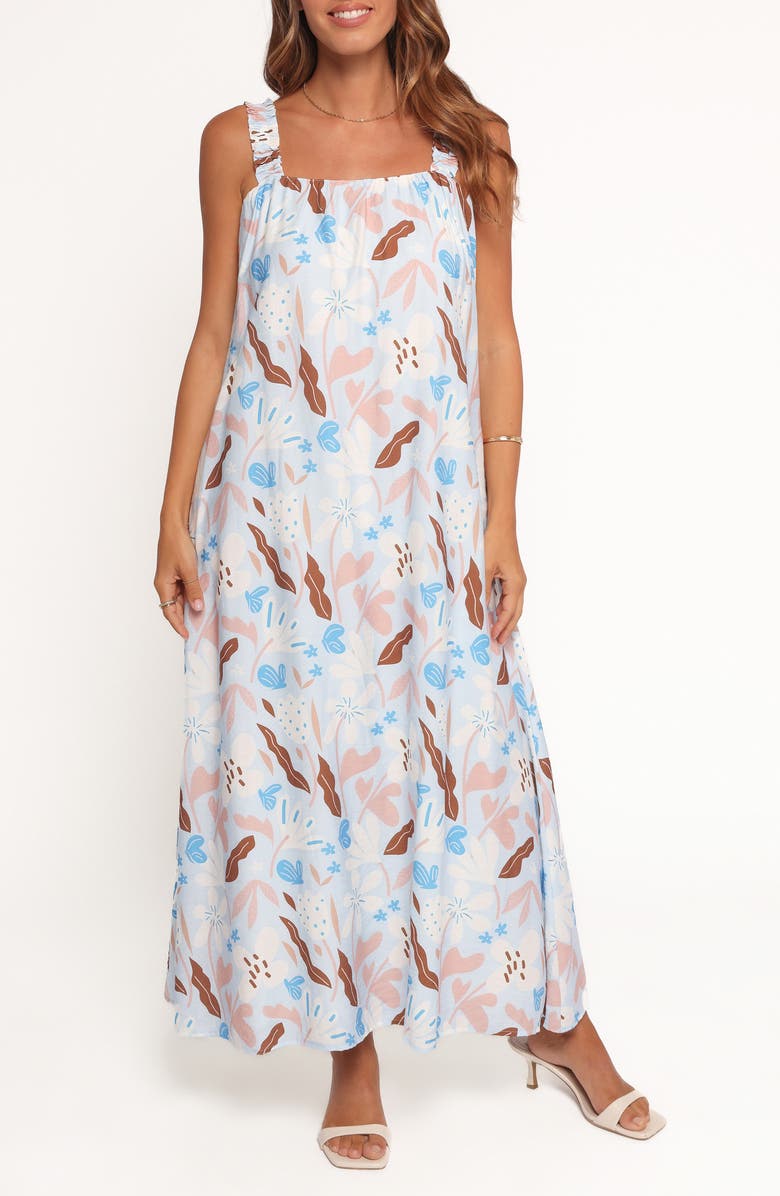 Petal & Pup Sanders Maxi Sundress, Main, color, Blue Floral