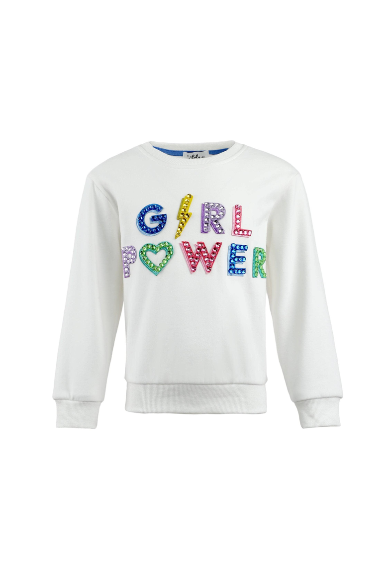 Crystal Girl Power Sweatshirt, Main, color, White