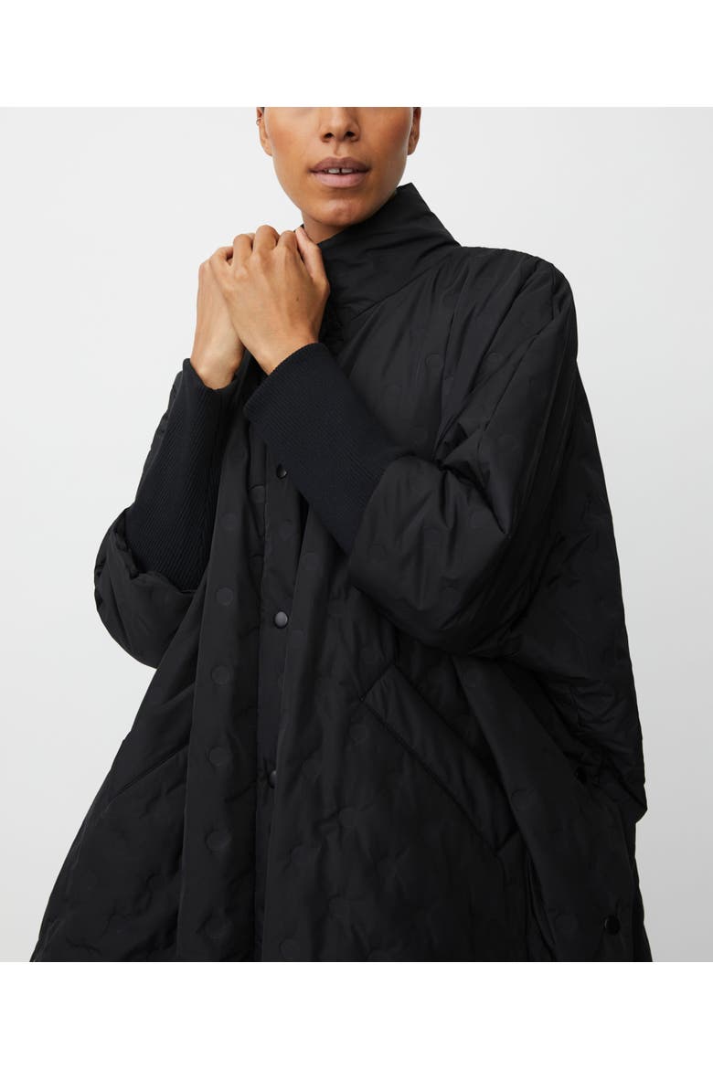 Tilda Long Sleeve High Neck Long Coat, Alternate, color, Black