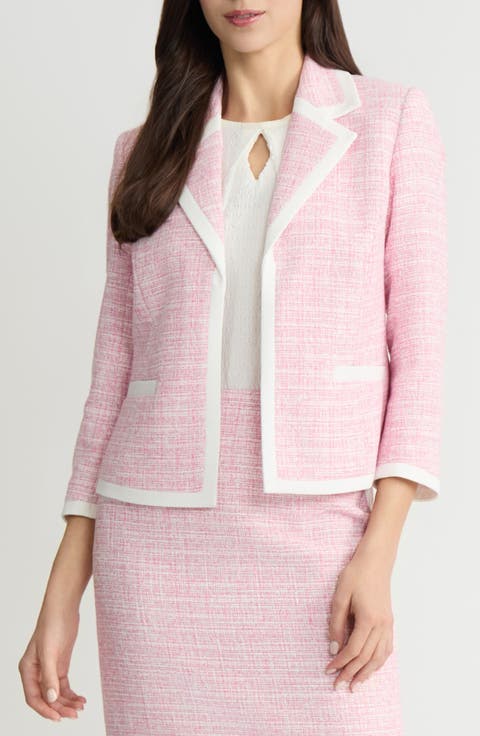 Contrast Trim Tweed Jacket (Petite)