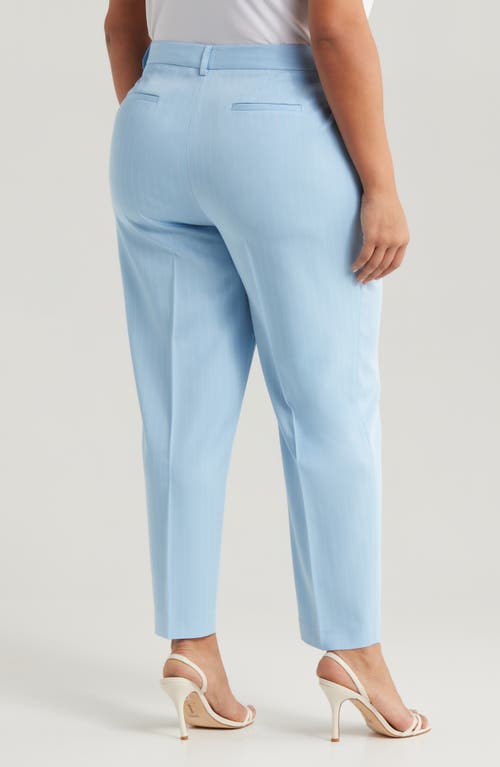 Tahari Asl Classic Pinstripe Straight Leg Pants In Ice Blue
