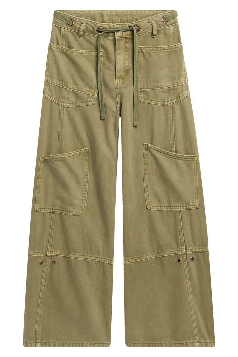 Kids' Grommet Wide Leg Jeans, Main, color, OLIVE