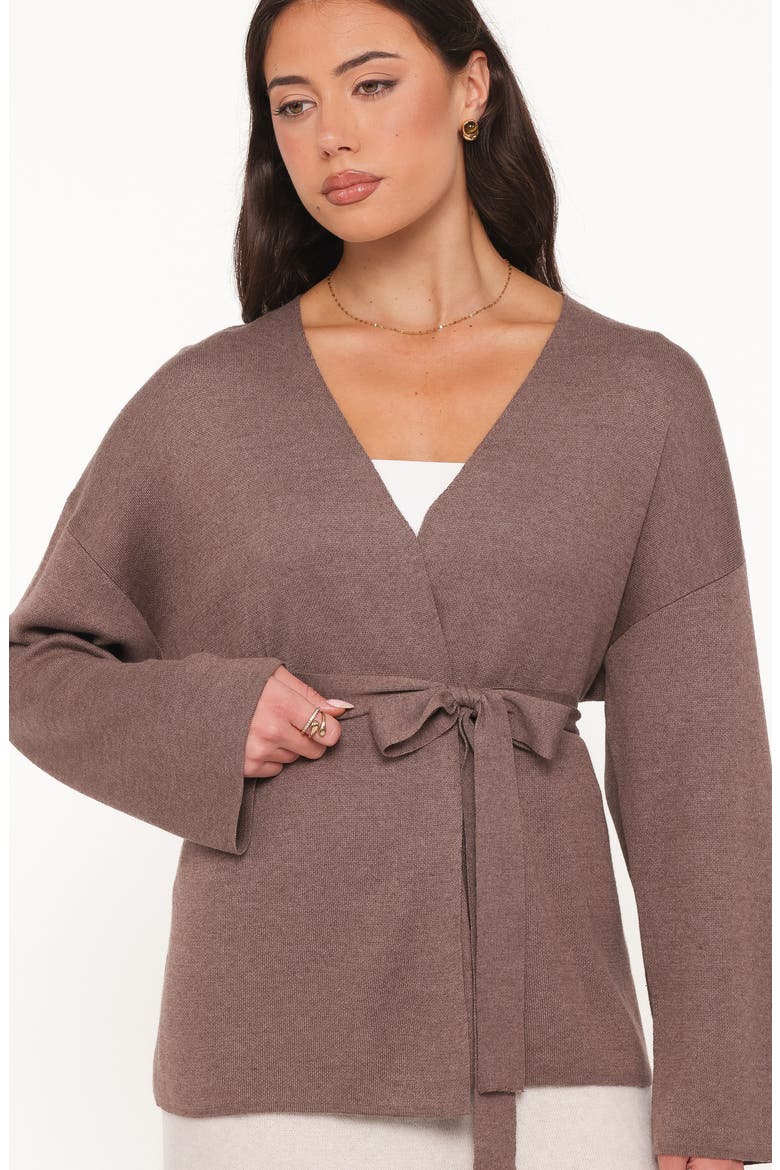 Mallory Wrap Cardigan, Alternate, color, BROWN