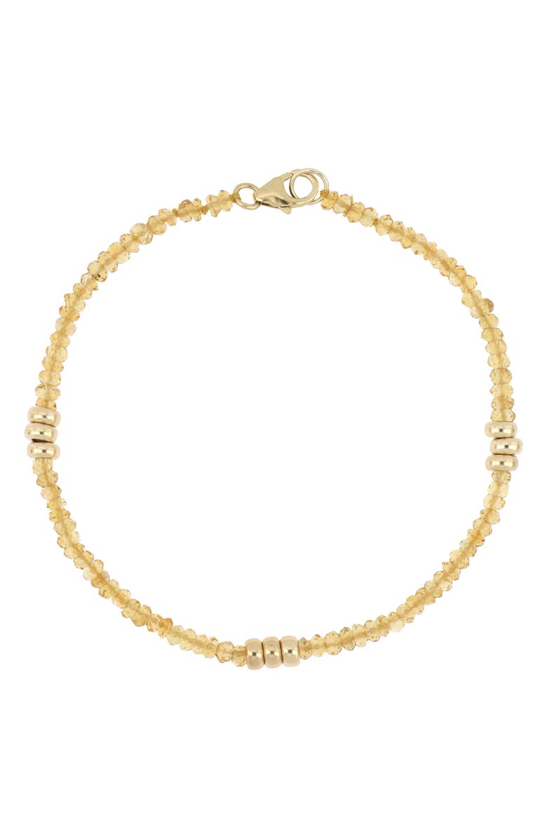 Bony Levy Iris Citrine Bead Bracelet, Main, color, 14Ky