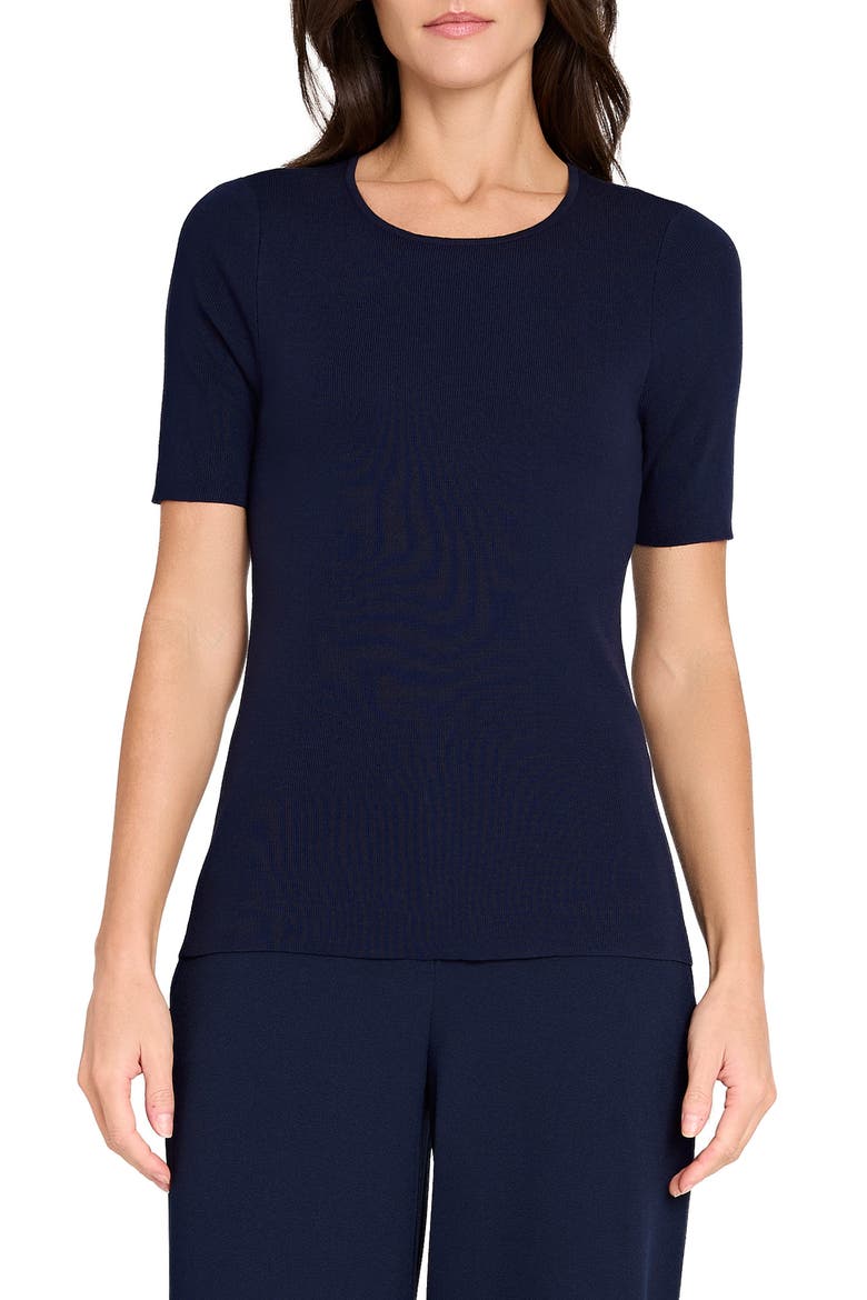 Short Sleeve Sweater, Main, color, DEEP NAVY