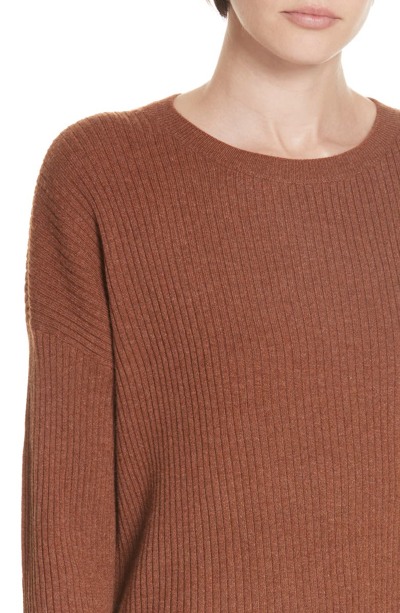 Eileen Fisher Boxy Ribbed Cashmere Sweater, Alternate, color, 