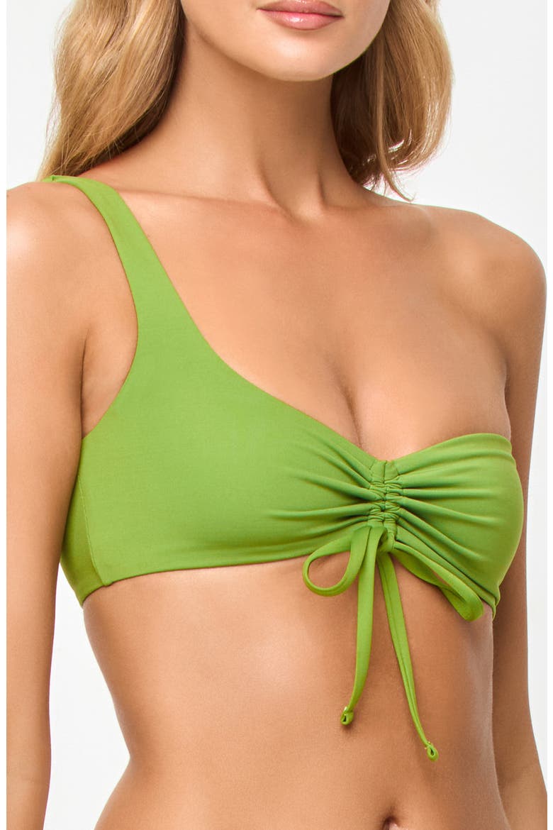 Liora One Shoulder Moderate Coverage Swim Top, Alternate, color, VERDANT