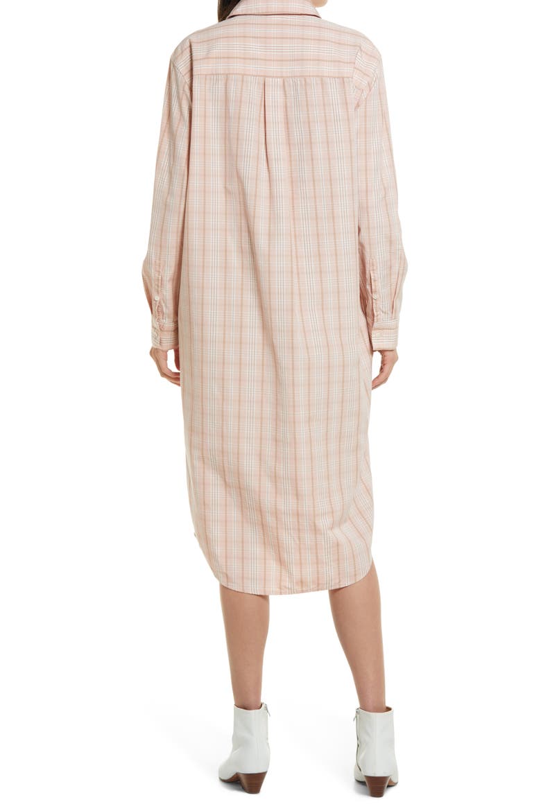 Plaid Long Sleeve Poplin Shirtdress, Alternate, color, PINK MATSON PLAID