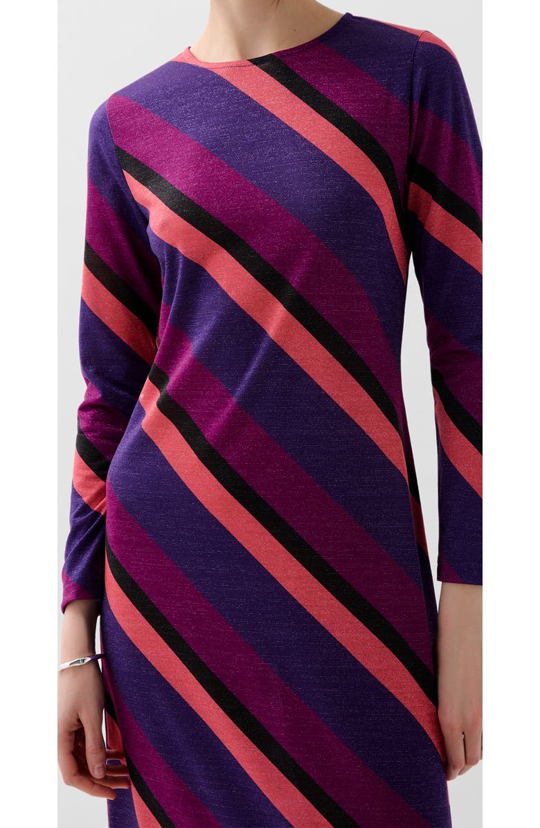 Scalpers Stripes Lurex Jersey Dress, Alternate, color, Purple