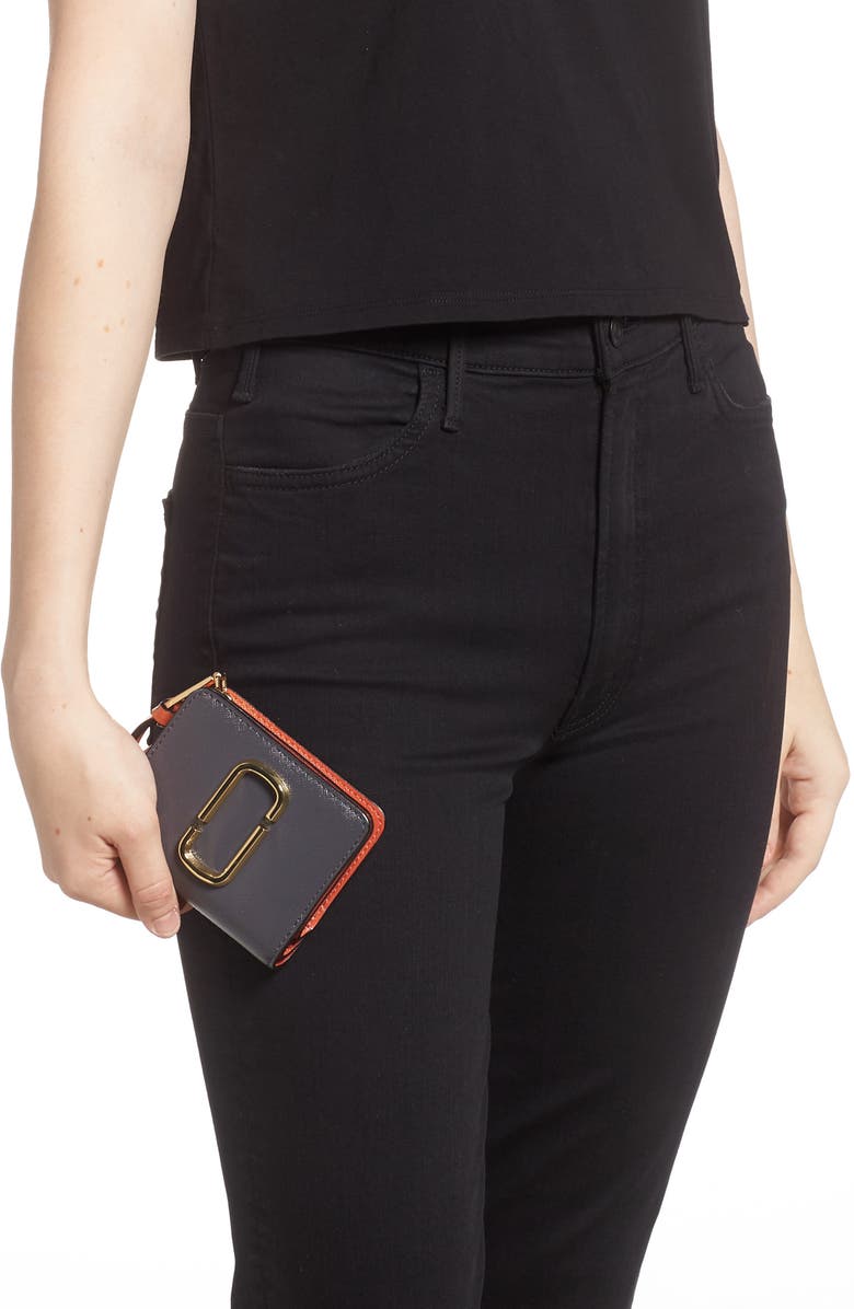 Marc Jacobs Mini Leather Compact Wallet, Alternate, color,