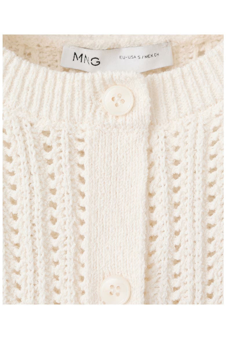 Open Stitch Short Sleeve Cardigan, Alternate, color, ECRU