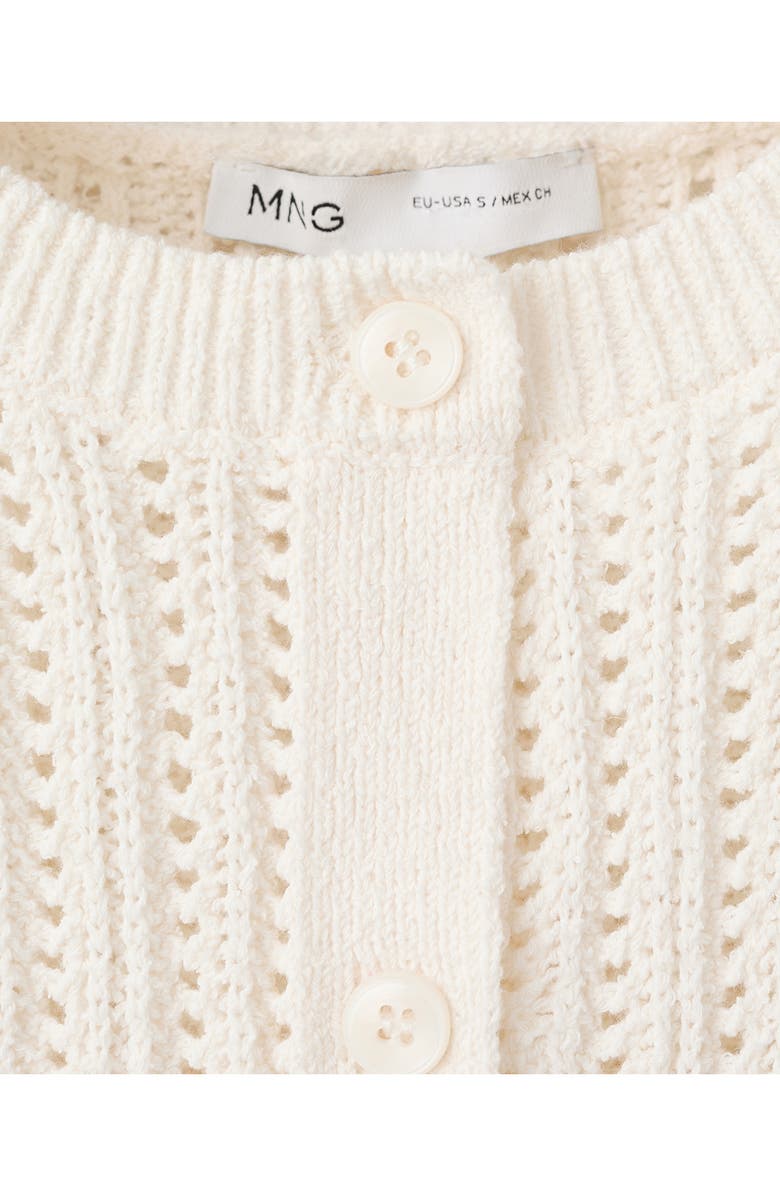 MANGO Open Stitch Short Sleeve Cardigan, Alternate, color, 