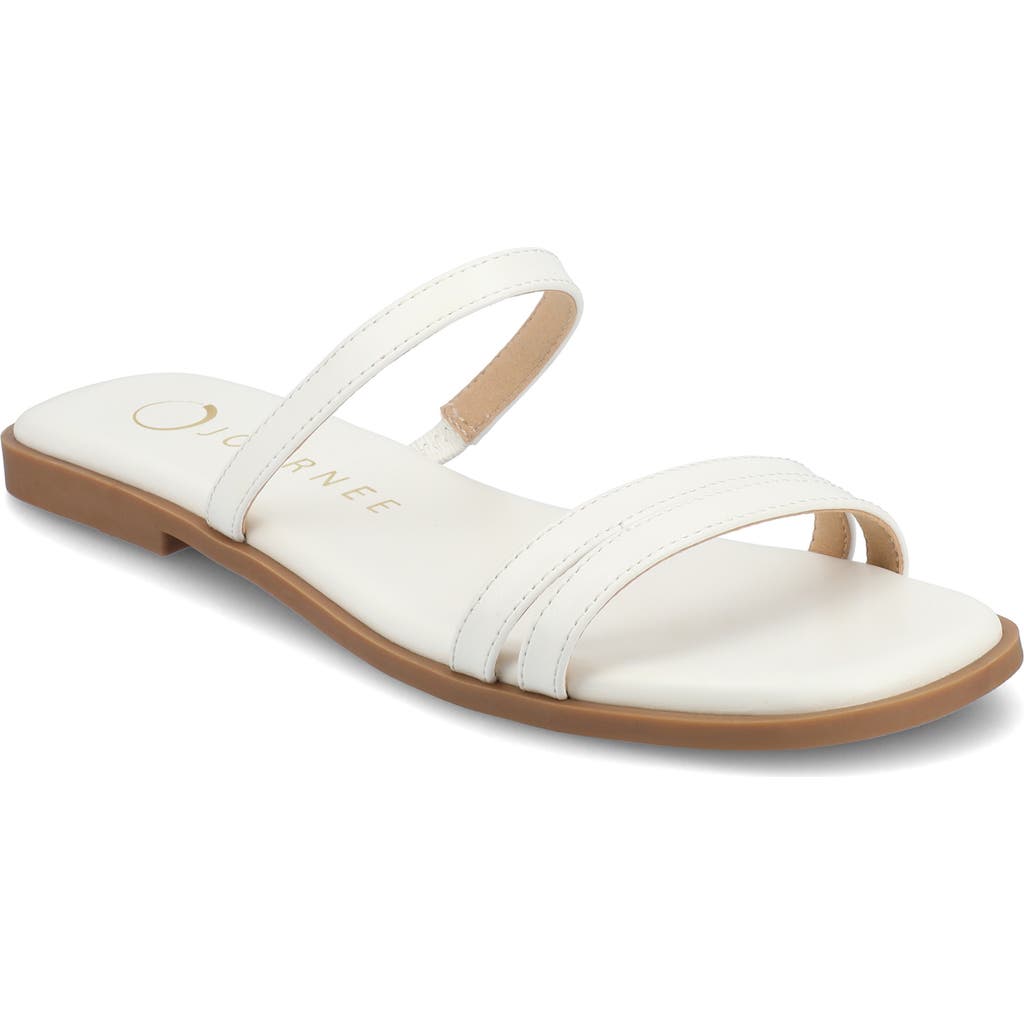 Journee Collection Brisa Slide Sandal In White