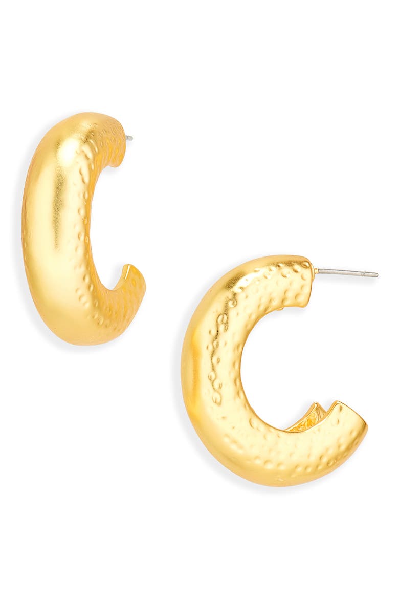 Textured Hoop Earrings, Main, color, GOLD