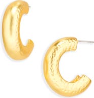 Karine Sultan Textured Hoop Earrings