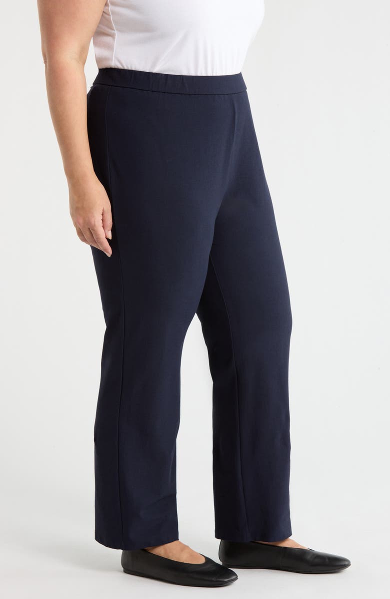 Eileen Fisher Stretch Crepe Kick Flare Ankle Pants, Alternate, color, Ink