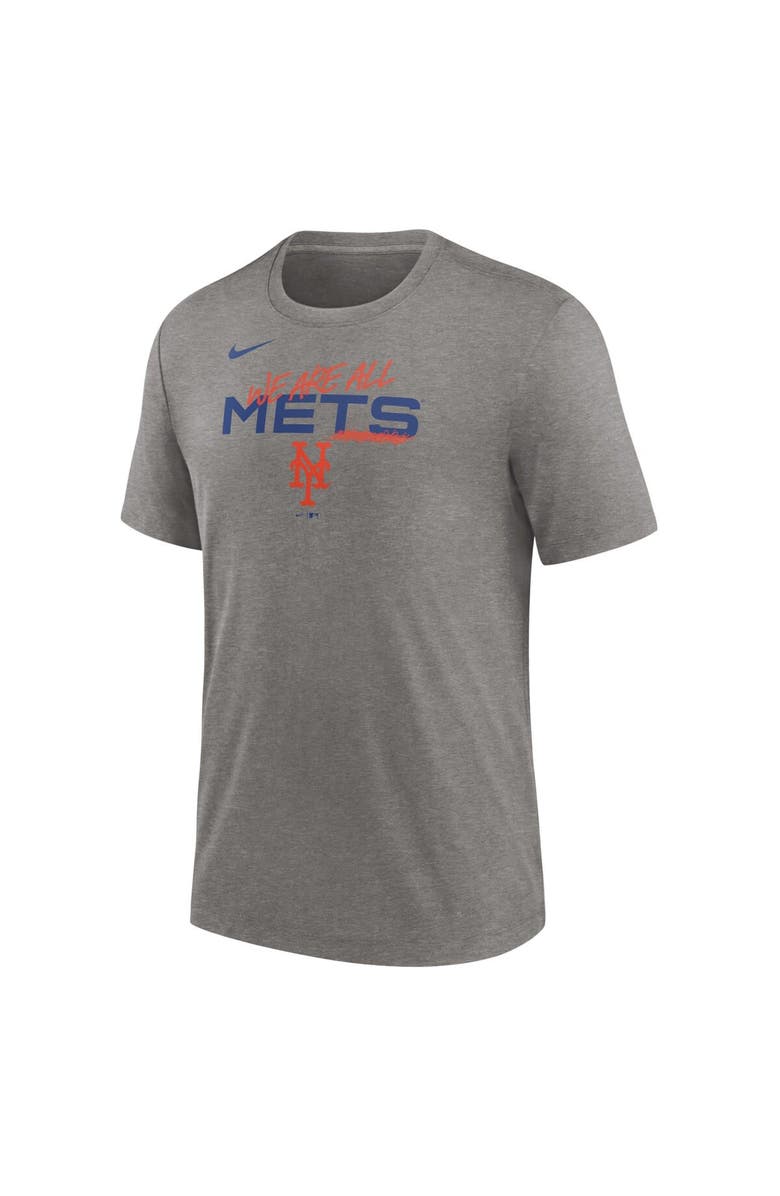 Nike Men's Nike Heather Charcoal New York Mets We Are All Tri-Blend T-Shirt, Alternate, color, Heather Charcoal