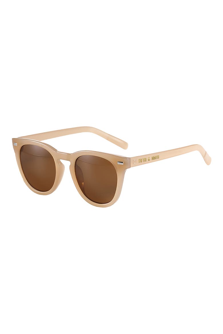 Raleigh 55mm Round Sunglasses, Main, color, TAN/ BROWN