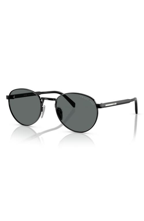 Prada 53mm Polarized Oval Sunglasses In Black