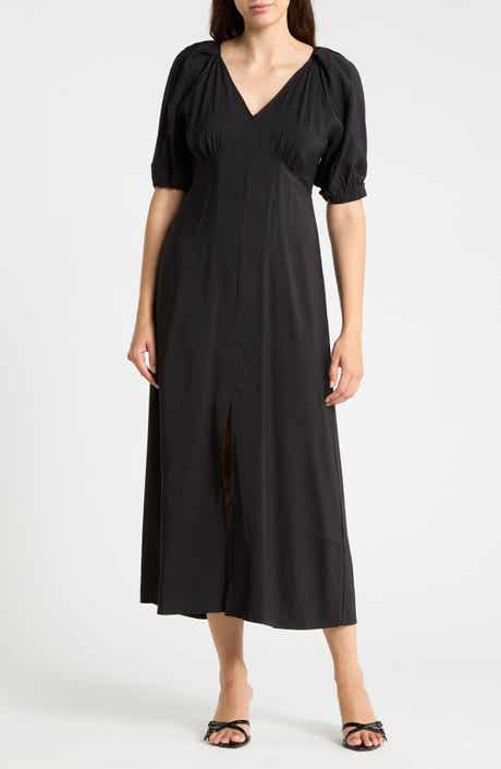 Bubble Sleeve Midi Dress