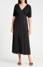 B.YOUNG Bubble Sleeve Midi Dress
