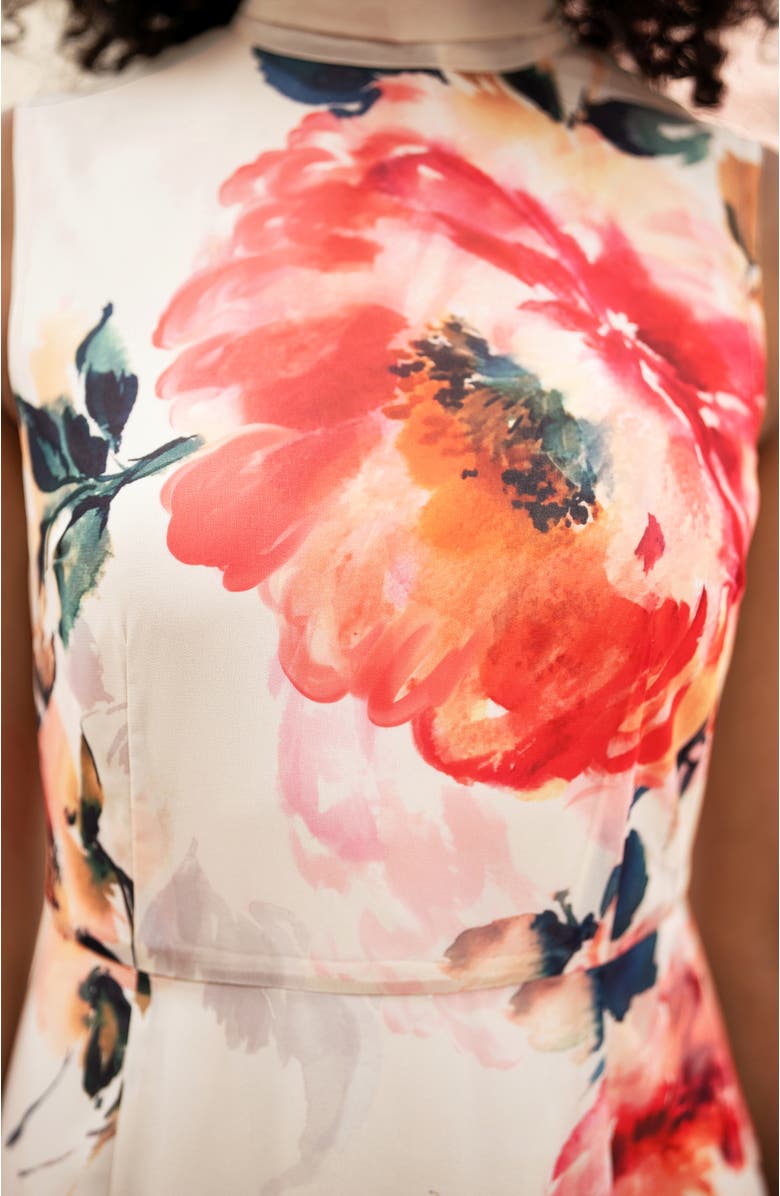 Yumi Flower High Neck Maxi Dress, Alternate, color, Ivory