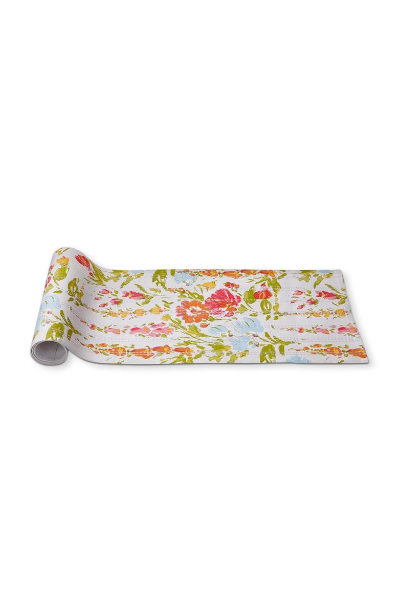 tag Bloom Blossom Multicolor Cotton Table Runner Machine Washable, Alternate, color, Multicolored