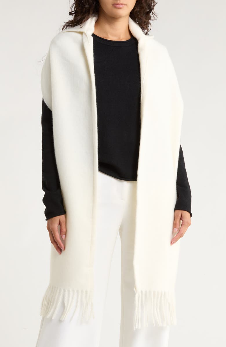 Steve Madden Hooded Scarf, Main, color, Antique White