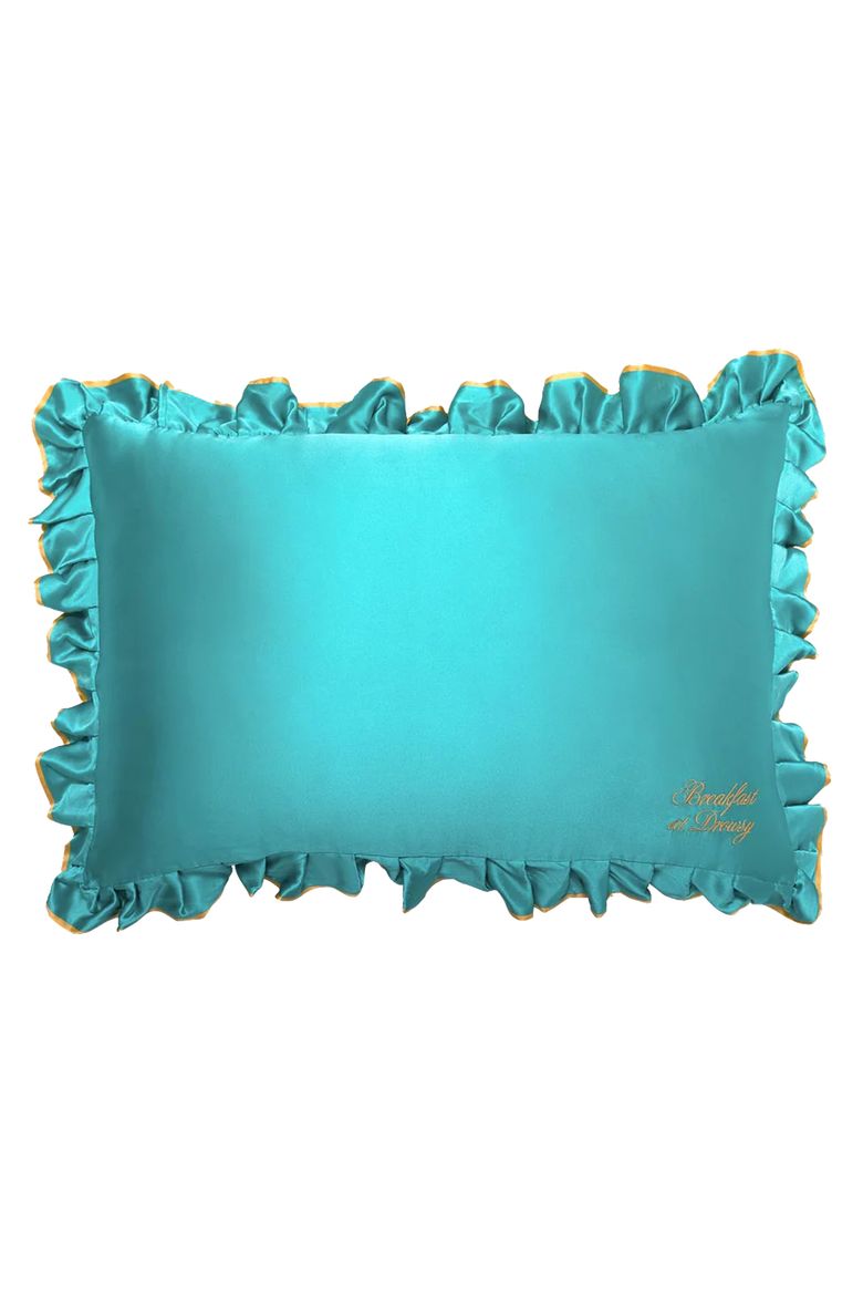 Silk Pillowcase, Main, color, Breakfast at Drowsy Turquoise