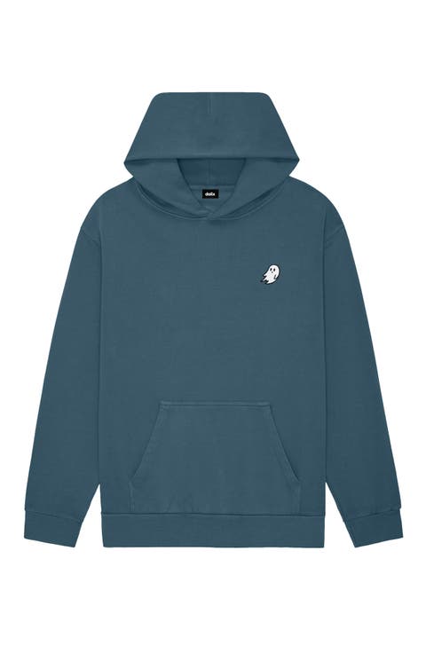 Mens Ghost Midweight Fleece Relaxed Hooded Sweatshirt