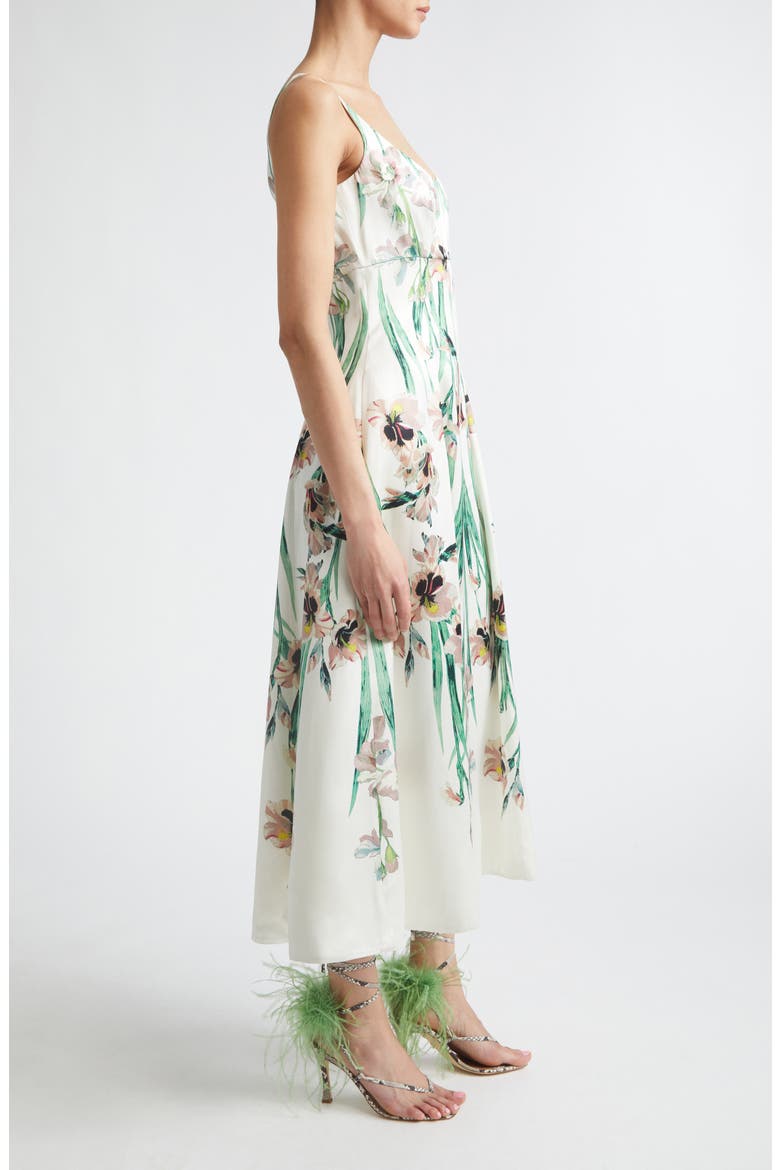 Floral Duchesse Satin Strapless Gown, Alternate, color, MIRRORED ORCHID IVORY