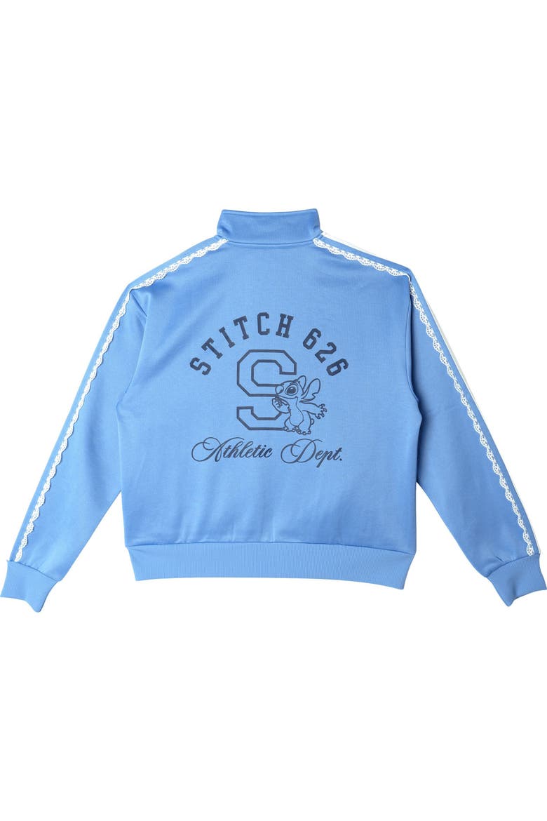 Lilo & Stitch Zip-Up Track Jacket, Alternate, color, Light Blue Stitch