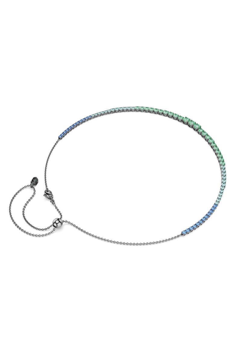 Matrix Crystal Slider Necklace, Alternate, color, SILVER/ GREEN
