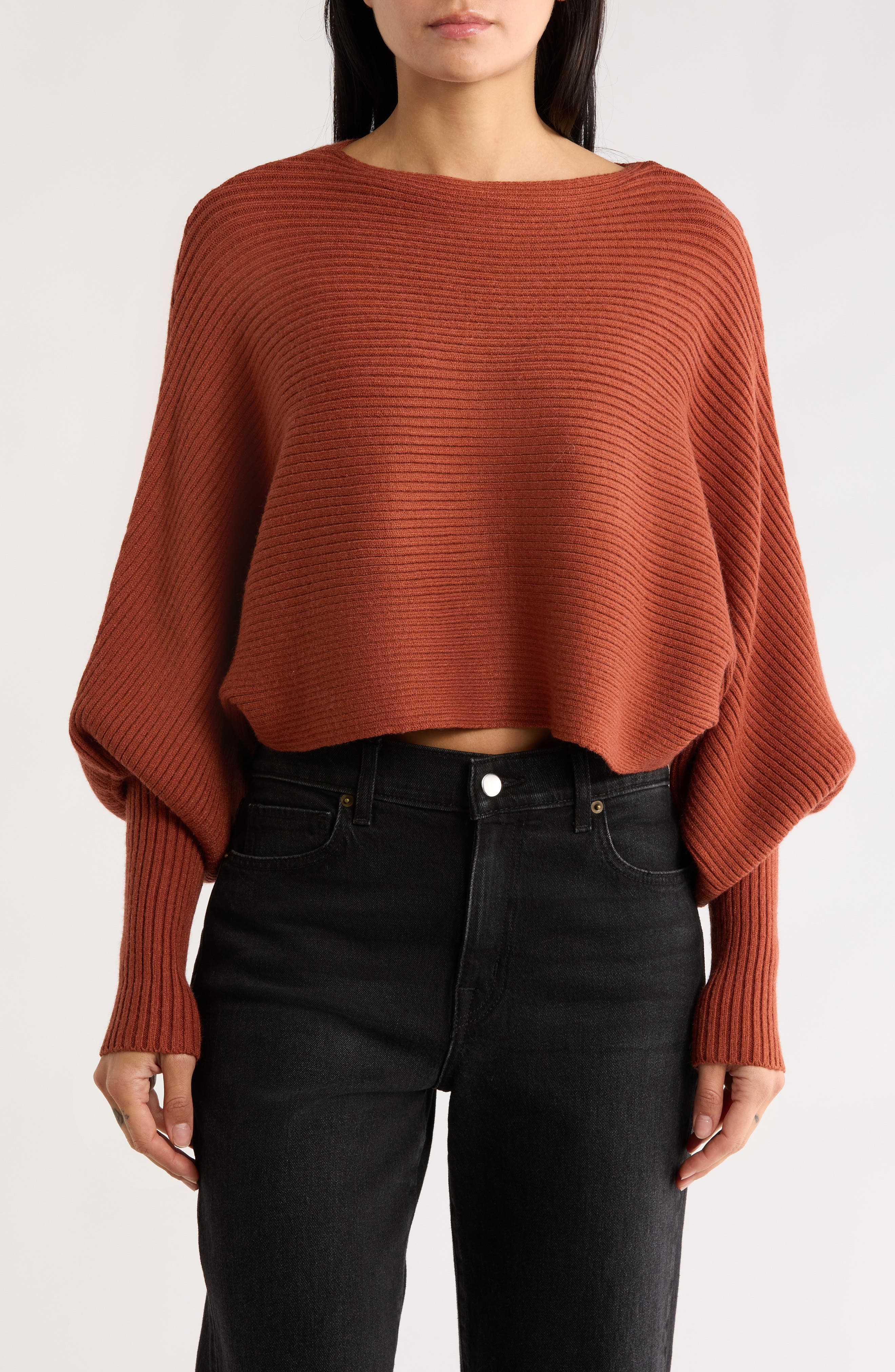 Love Token Franklin Batwing Crop Sweater
