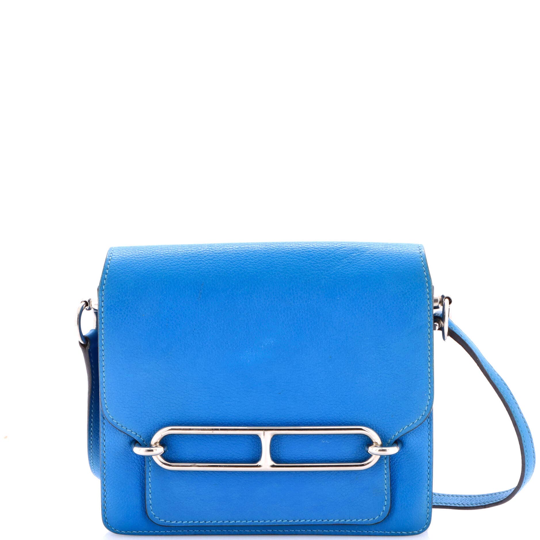 Pre-Owned Hermes Roulis Bag Evercolor 18, Main, color, Bleu Zanzibar