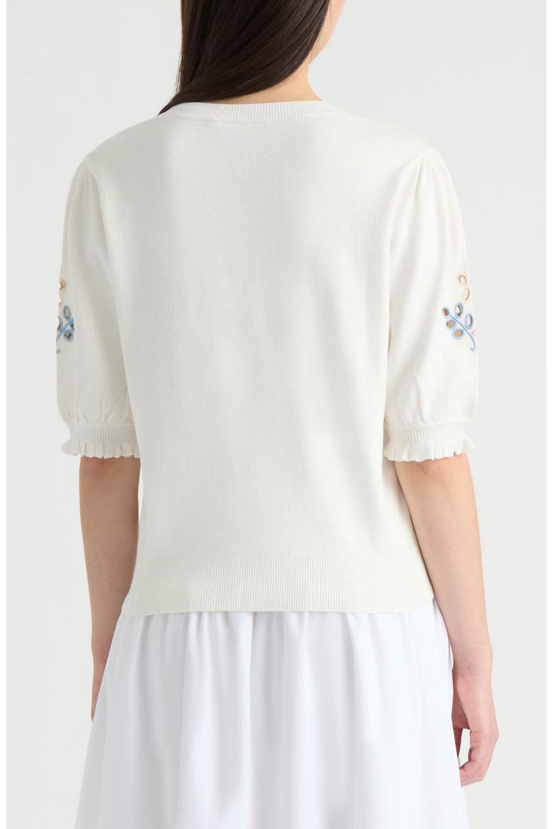 Eyelet Embroidered Sweater, Alternate, color, MARSHMALLOW