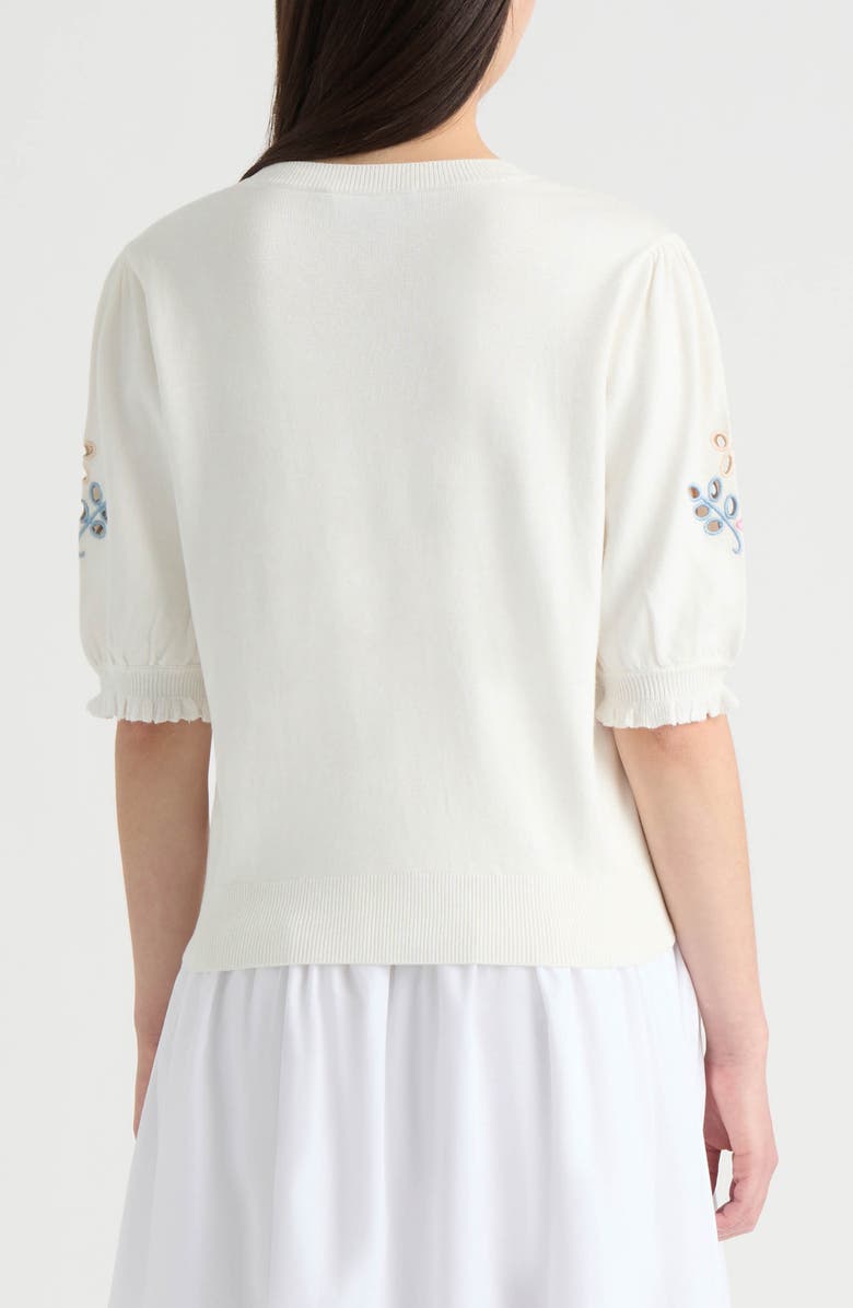 NVLT Eyelet Embroidered Sweater, Alternate, color, Marshmallow