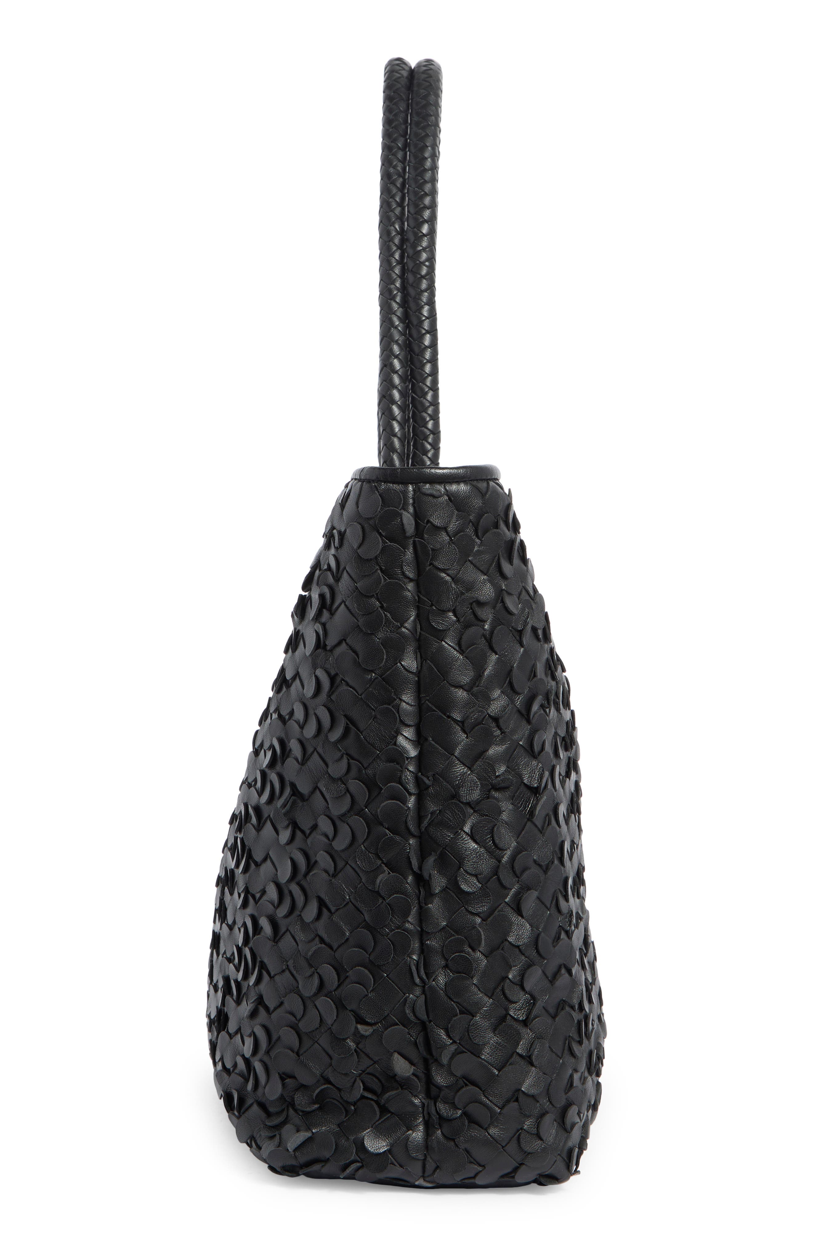 Sam Edelman Bianka Woven Leather Tote Bag, Alternate, color, Black