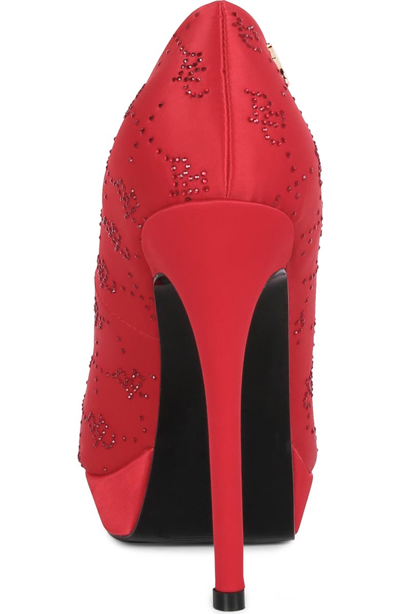 Rag & Co Ballard Monogram Satin Pump, Alternate, color, Red