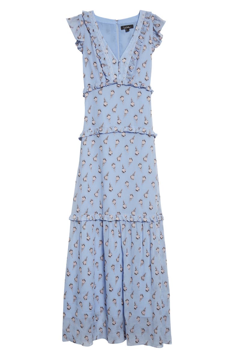 Nicole Miller Sleeveless Silk Blend Maxi Dress, Alternate, color, 