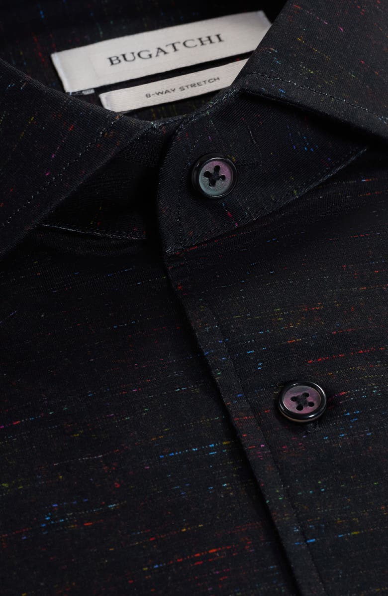Bugatchi Devon OoohCotton<sup>®</sup> Mélange Button-Up Shirt, Alternate, color, Black