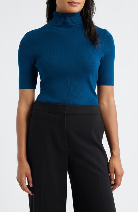 Short Sleeve Turtleneck Sweater