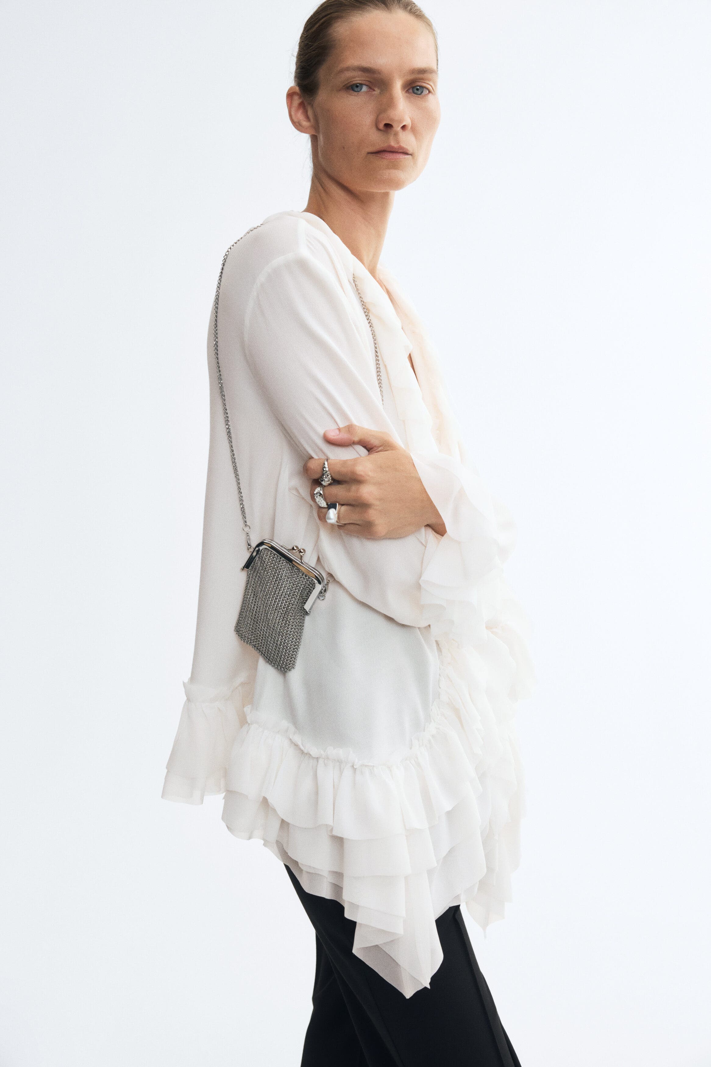 H&M Ruffle-Trimmed Blouse (Women) | Nordstrom