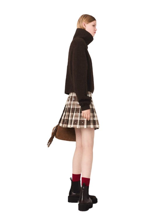 Maje Yak Blend Roll-neck Sweater In Brown